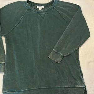 Coldwater Creek Forest Green Tunic Sweater Large